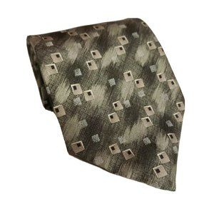 Stafford Men Green Necktie Square Abstract Print